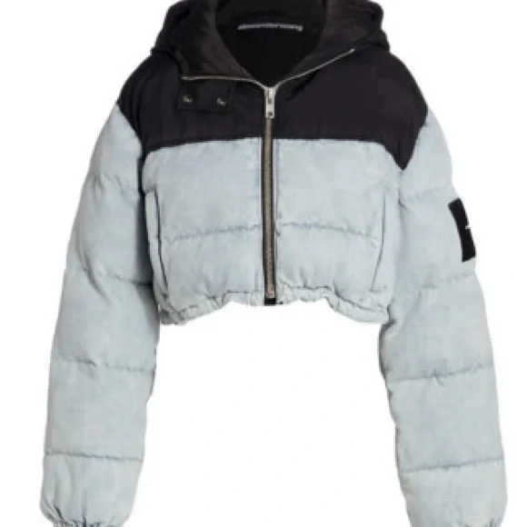 Alexander Wang Denim Cropped Puffer - Picture 4 of 16